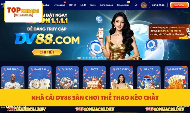 Nhà cái DV88 sân chơi thể thao kèo chất